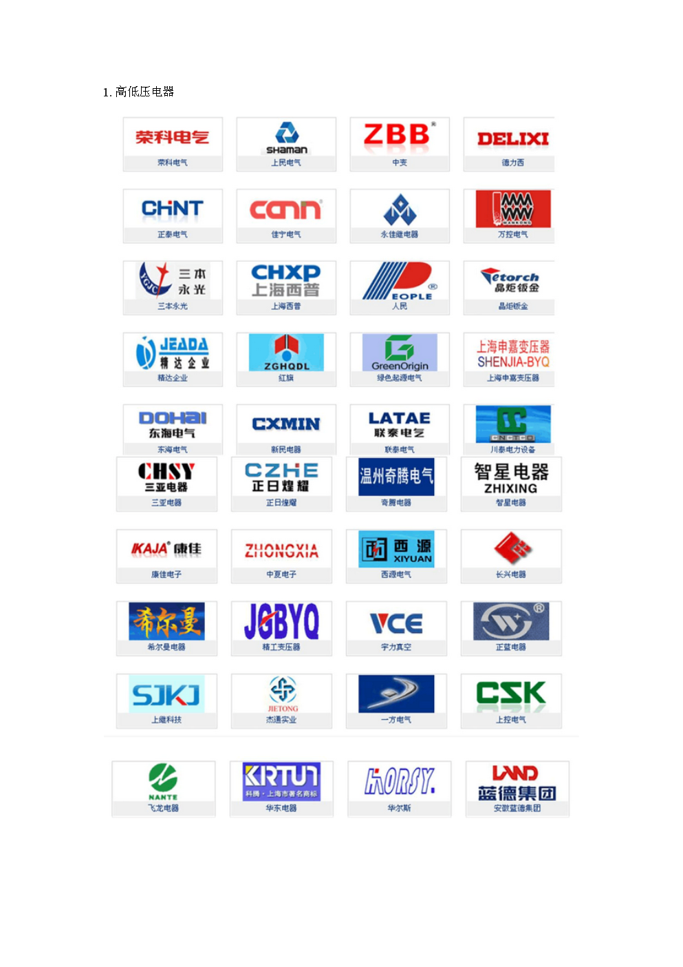 国内知名品牌