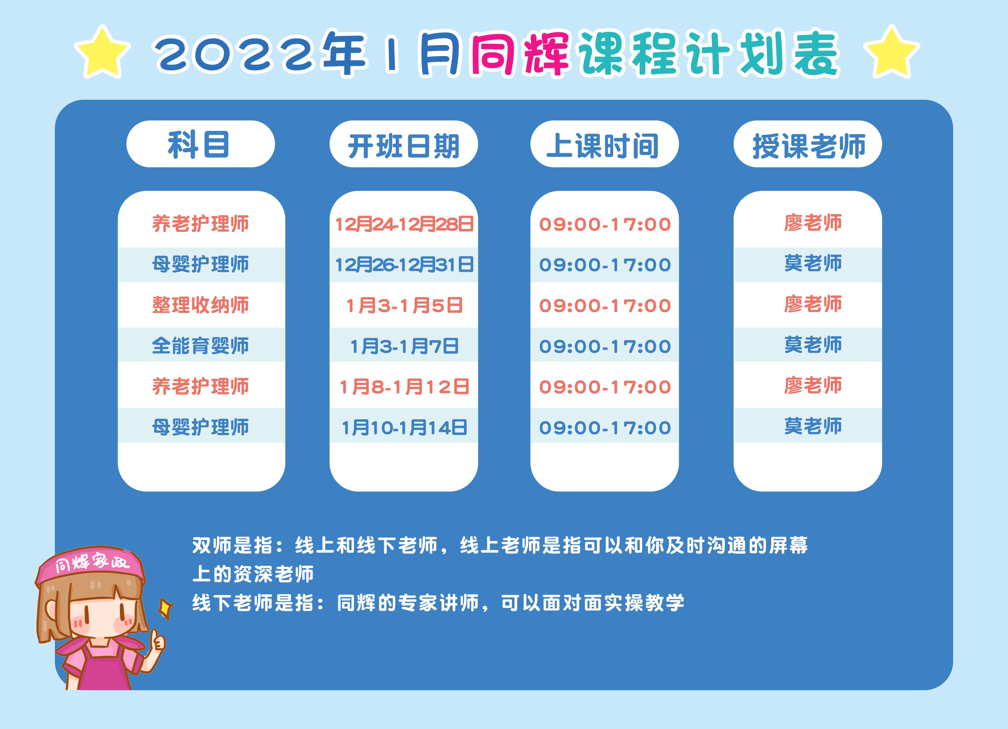 家政公司收费价目表2022