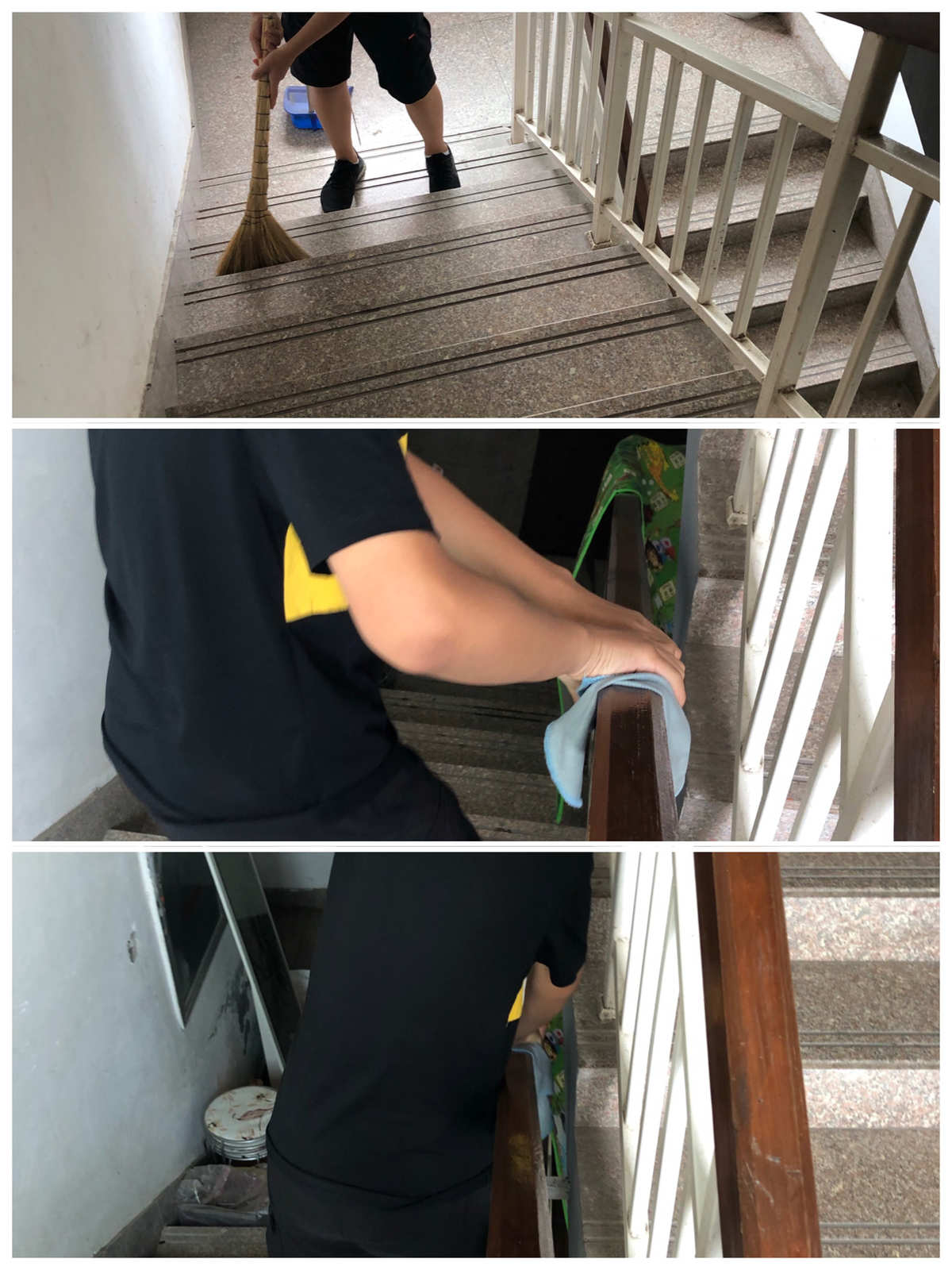 认真清理卫生间