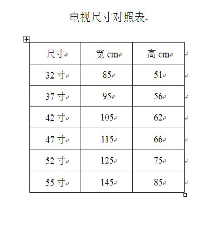 电视机尺寸分类