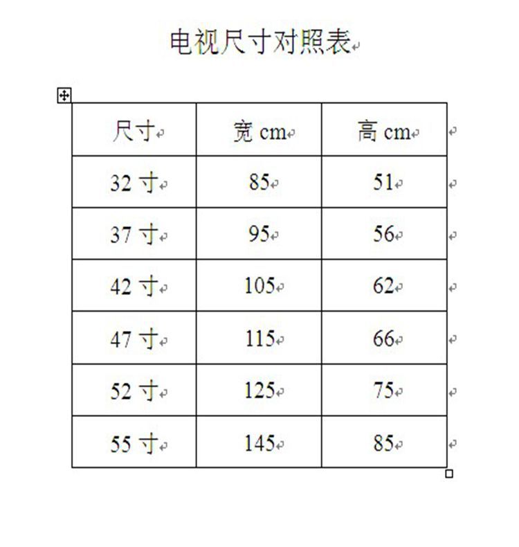 电视机尺寸分类