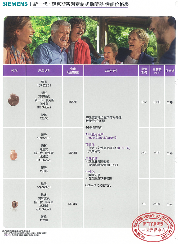 西门子助听器的功能